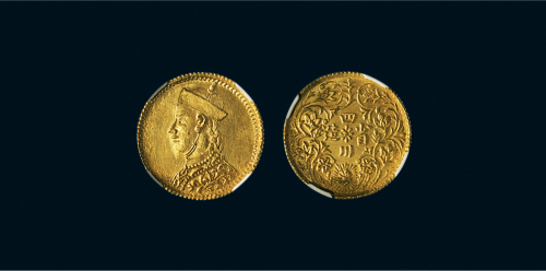 四川省造卢比金样四分之一 NGC MS 63