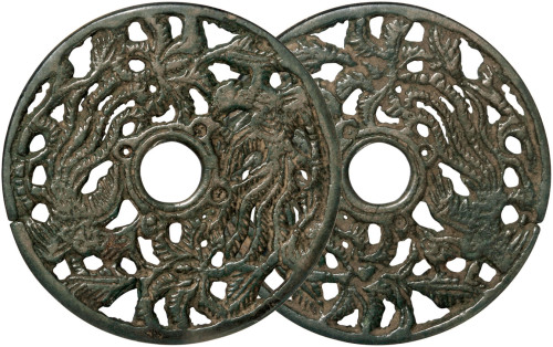 宋双凤镂空花钱一枚，直径53.1mm，GBCA 上55，美品