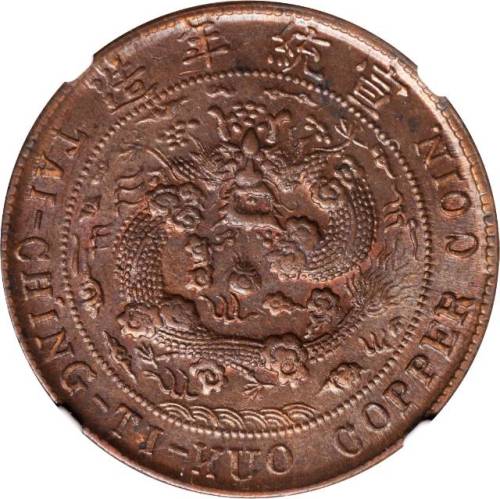 已酉“川”字度支部大清铜币二十文 NGC MS 61