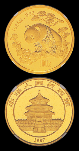 1997年熊猫1盎司金币NGC68