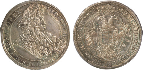 1698年德国手工打制老银币一枚，保存极佳，完全未使用品