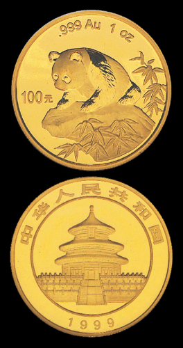 1999年熊猫1盎司金币NGC68