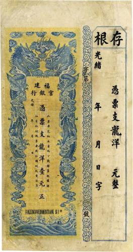 光绪年福建官银行龙洋壹元 八品