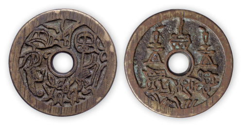 桃园结义花钱一枚。直径39.5mm，厚3mm。美品。