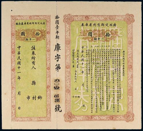 11年广西定期有利拾圆1枚