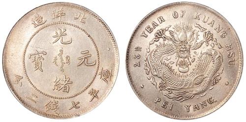 北洋造光绪25年七钱二分 PCGS AU Details
