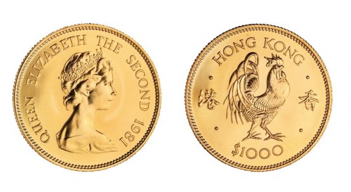 1981年香港生肖鸡金币一枚