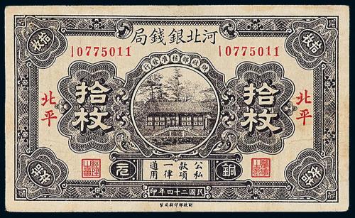 24年河北银钱局拾枚1枚