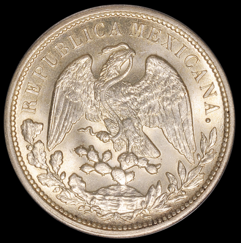 1898年墨西哥“鹰洋”银币一枚，PCGS MS65