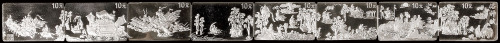 1999年洛神赋纪念银币一套八枚，精制，面值均为10元，成色99.9%，重量1盎司，附原盒及证书，证书编号012461，八枚银币连成一幅完整的洛神赋长卷，铸工卓越，附原盒及012461号证书
