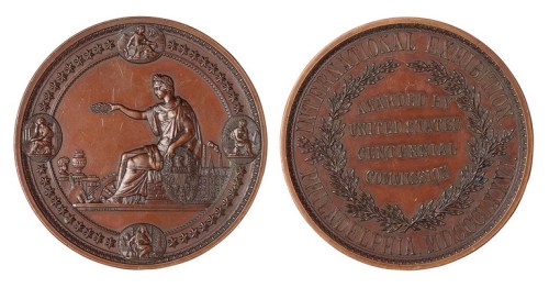 1876年美国费城世界博览会纪念铜章一枚
