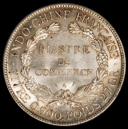 1903年法属安南“坐洋”壹圆银币一枚，PCGS MS64