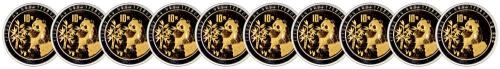 96年熊猫纪念金/银10枚