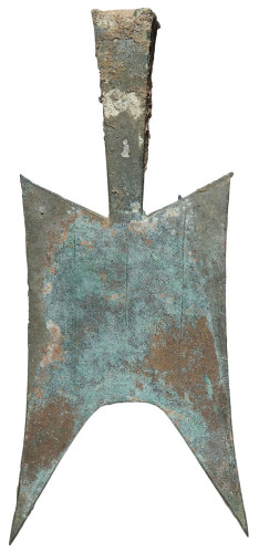 大型空首布一枚，高：150毫米，左肩小修，极美品