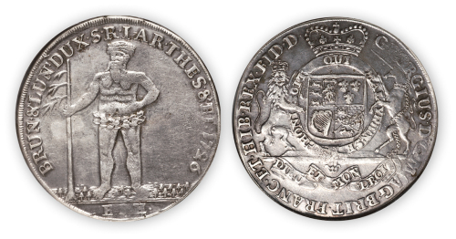 1726年德国叛乱泰勒野人大银币一枚，NGC XF Details