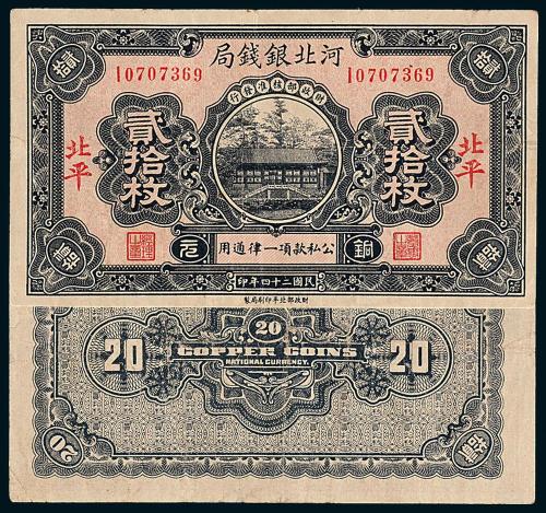 24年河北银钱局贰拾枚1枚