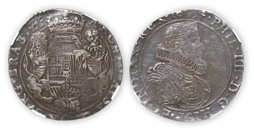 1654年西班牙银币一枚，NGC VF Details