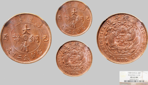 己酉（1909年）宣统年造大清铜币二十文
