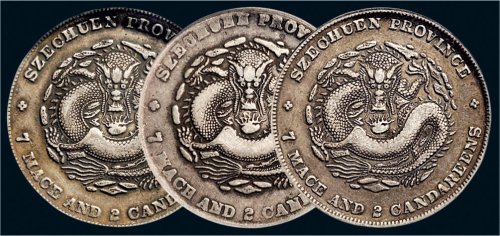 1898年四川省造光绪元宝七钱二分银币三枚（LM345）