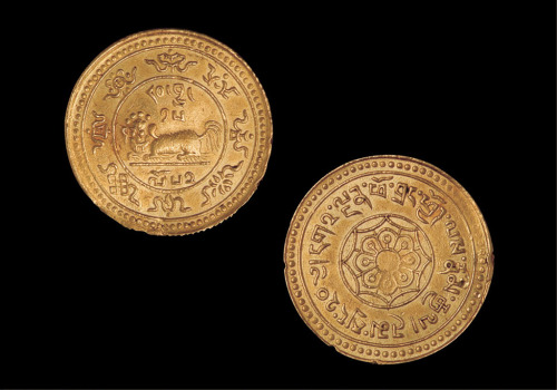 1918年西藏狮图金币20两 近未流通