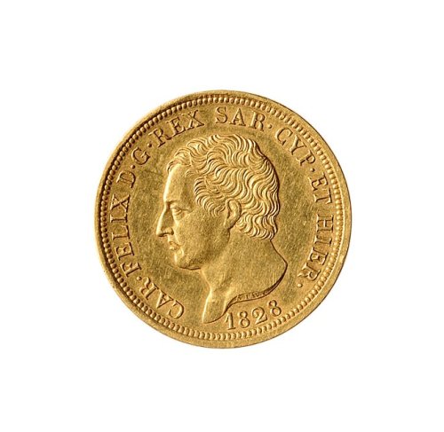 1828年意大利80Lira金币