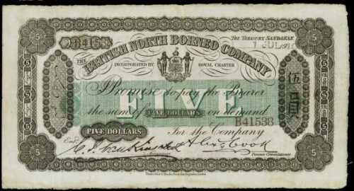 1910年英屬北婆羅洲公司伍圓