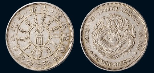 大清光绪二十四年（1898年）北洋机器局造壹圆银币（LM449）