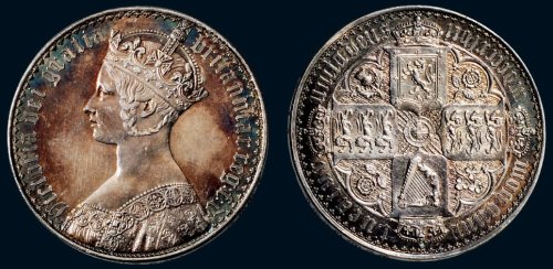 1847年英国维多利亚哥特式皇冠女王像银币（GothicCrown）