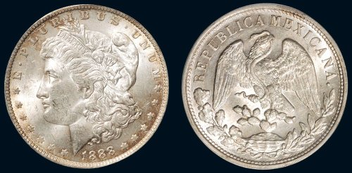 MS62、1898年墨西哥鹰洋