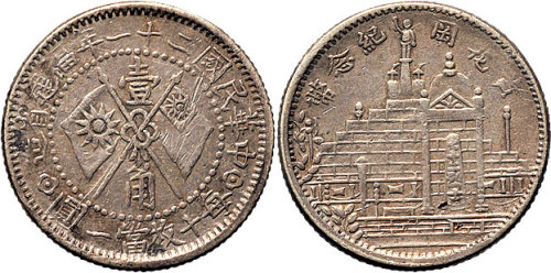 民国二十一年（1932年）福建省造黄花岗纪念币壹角（LM855）
