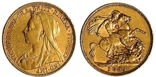 1894年维多利亚女皇骑马金币