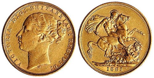 1891年英国维多利亚女皇骑马金币
