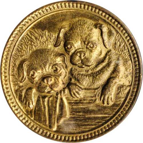 汉立克纳浦双狗广告样章 PCGS AU Details