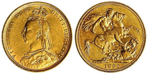 1890年维多利亚女皇骑马金币