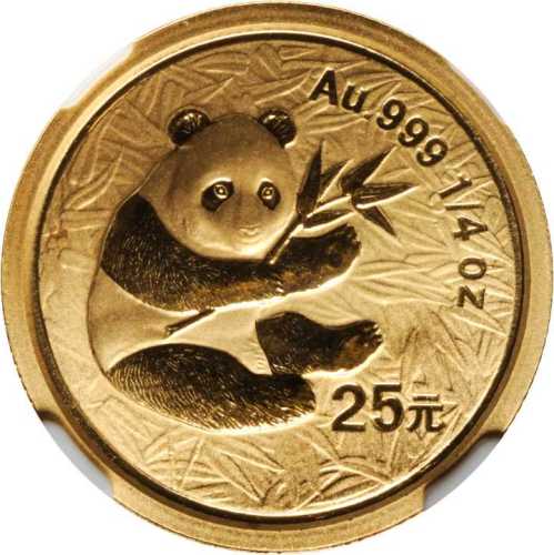 2000年熊猫纪念金币1/4盎司 NGC MS 70