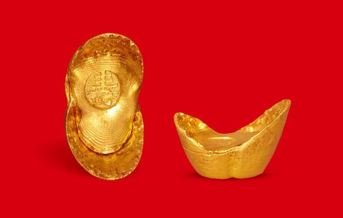 清末民初“寿”字一两金锭