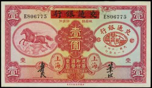 民国二十四年交通银行一圆 PCGS