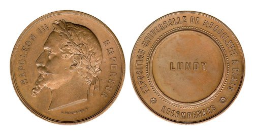 1867年巴黎世博会参展商铜牌