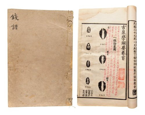 清末民初震旦之少年署《钱谱》手写手绘线装本一册