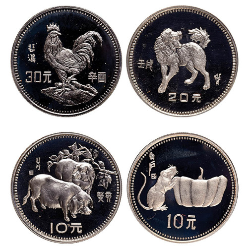 1981~1992中国生肖15g纪念银币，整套十二枚