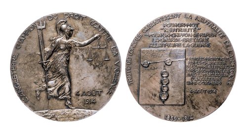 1914年比利时大型银质纪念章