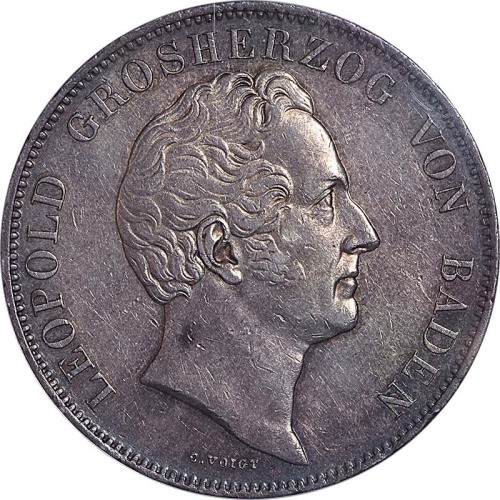 1844德国巴登邦联2THALER