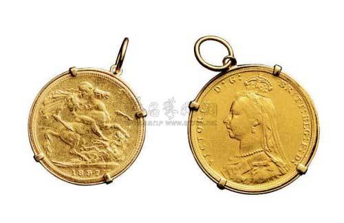 1897年英国女王像1英镑金币