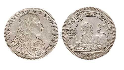1686年英国女王像小型银币