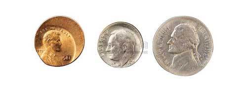 美国流通硬币变体三枚不同