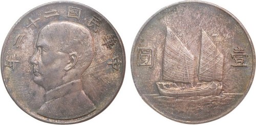 1933年民国二十二年孙中山像壹圆银币（LM109）