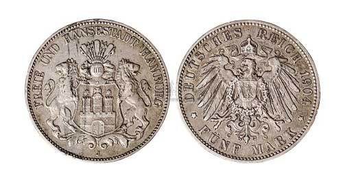 1904年德国汉堡银币