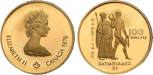 1976年加拿大蒙特利尔奥运纪念金币100元