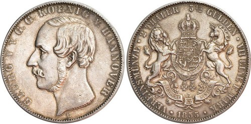 1855年德国2THALER银币