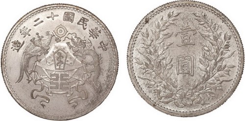 1923年民国十二年龙凤壹圆银币